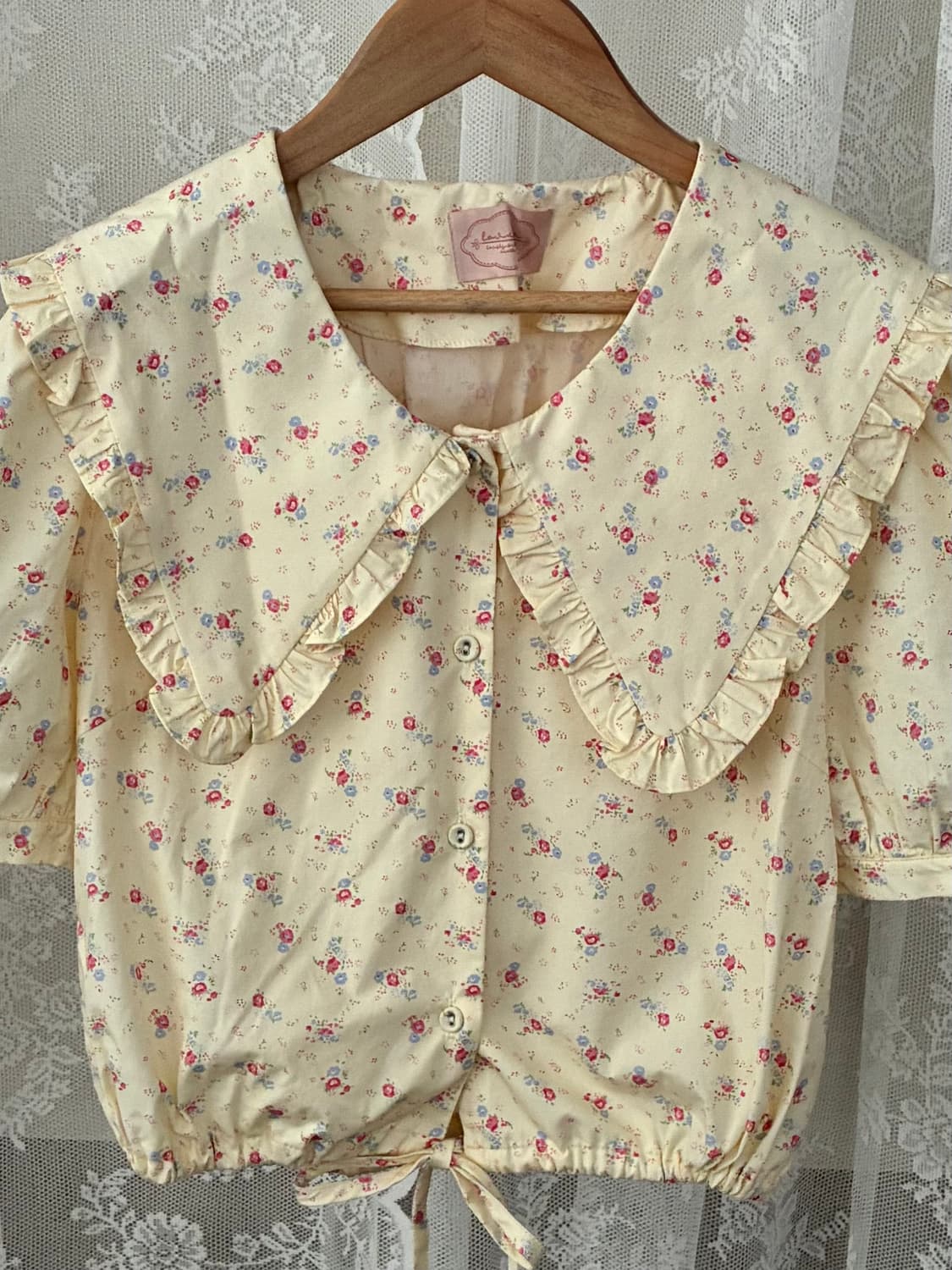 F) 로브네브 플라워 패턴 세일러 카라 블라우스 상품이미지2