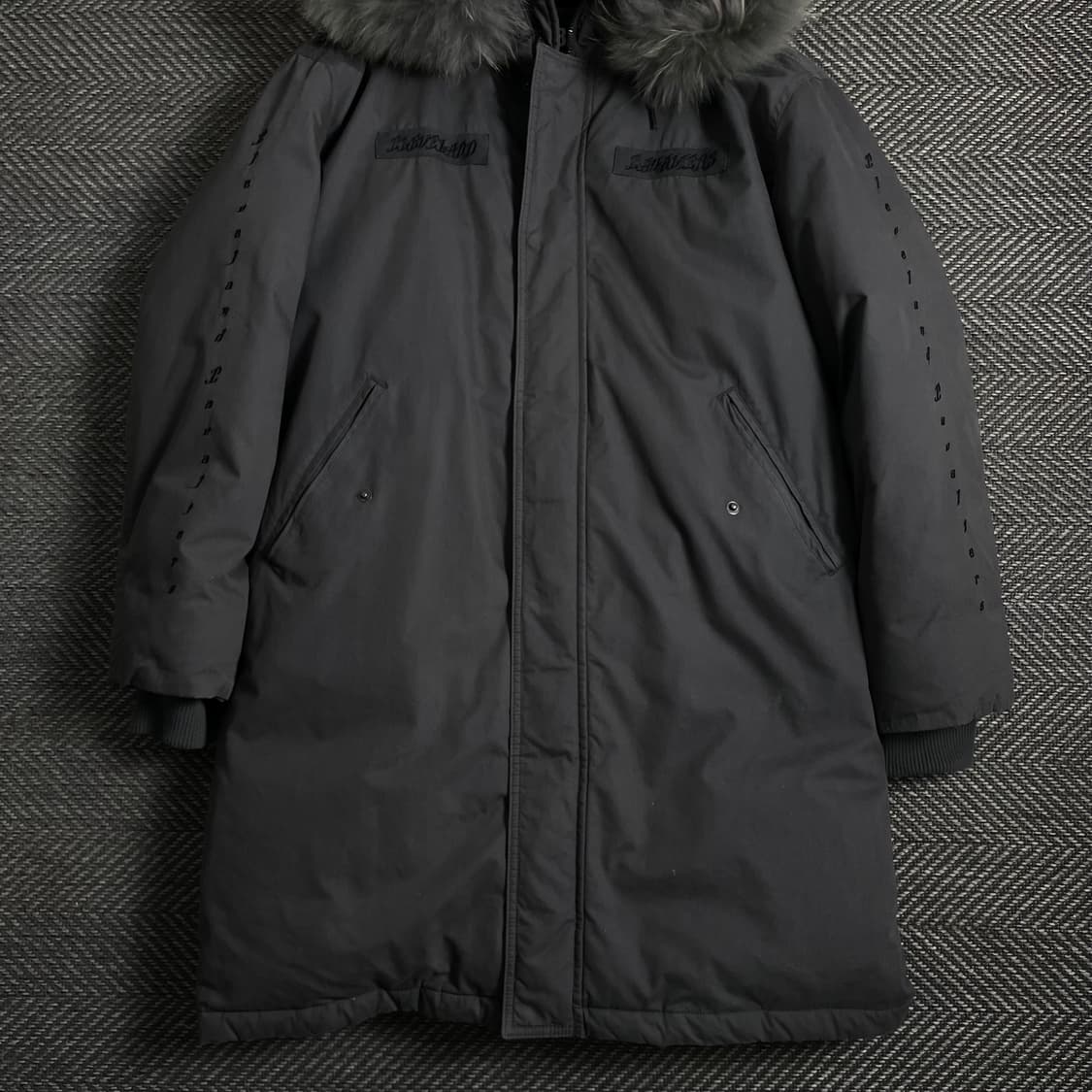 NBA 디테일 로고 그레이 라쿤 퍼 롱 야상 점퍼o 4349 상품이미지2