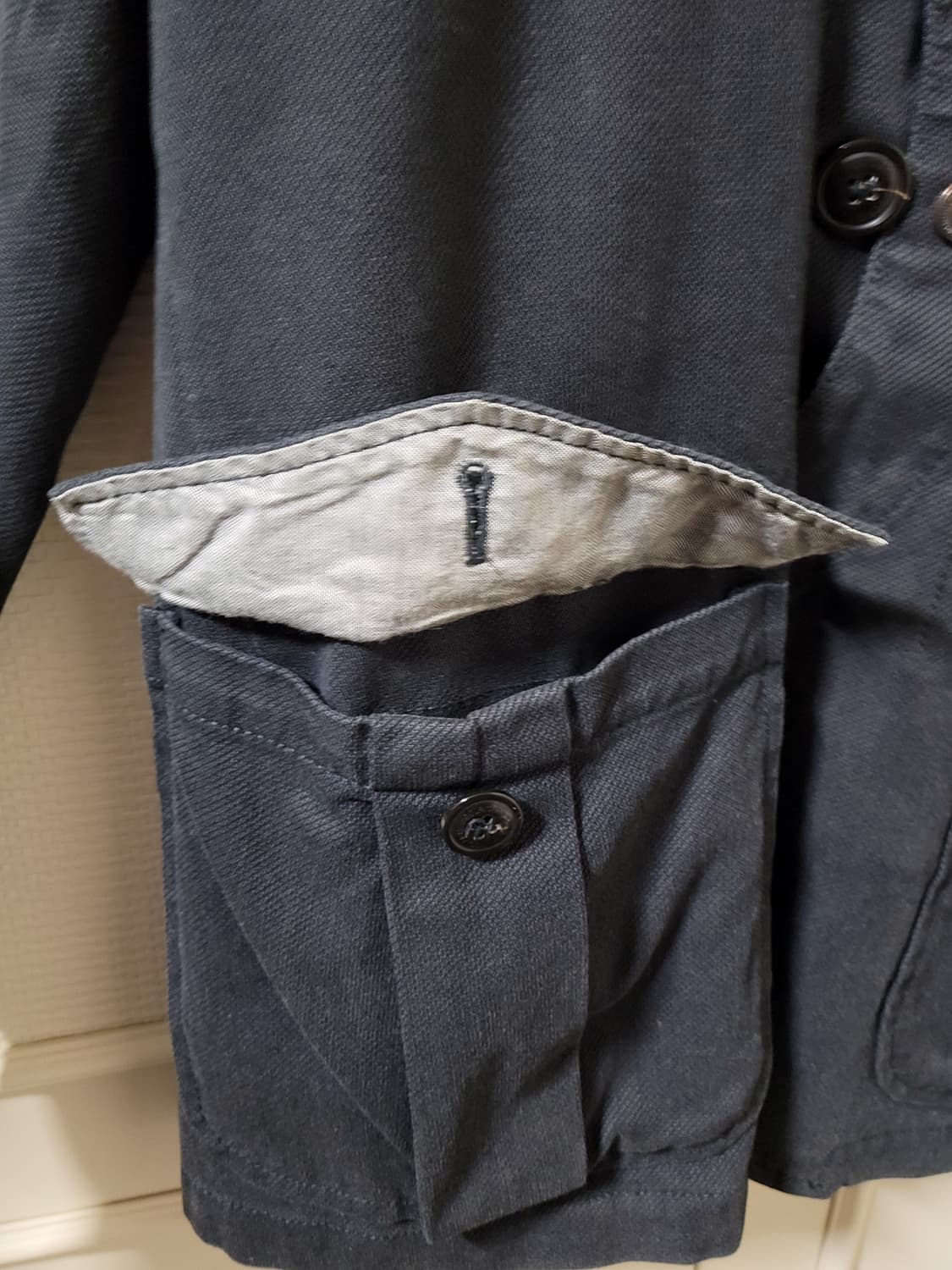 울리치 네이비 면 혼방 자켓 M 사이즈 상품이미지5