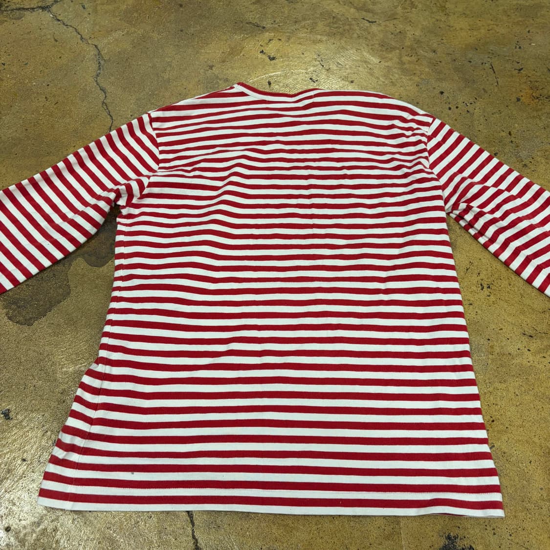 꼼데가르송 레드 스트라이프 단가라 롱슬리브  상품이미지4