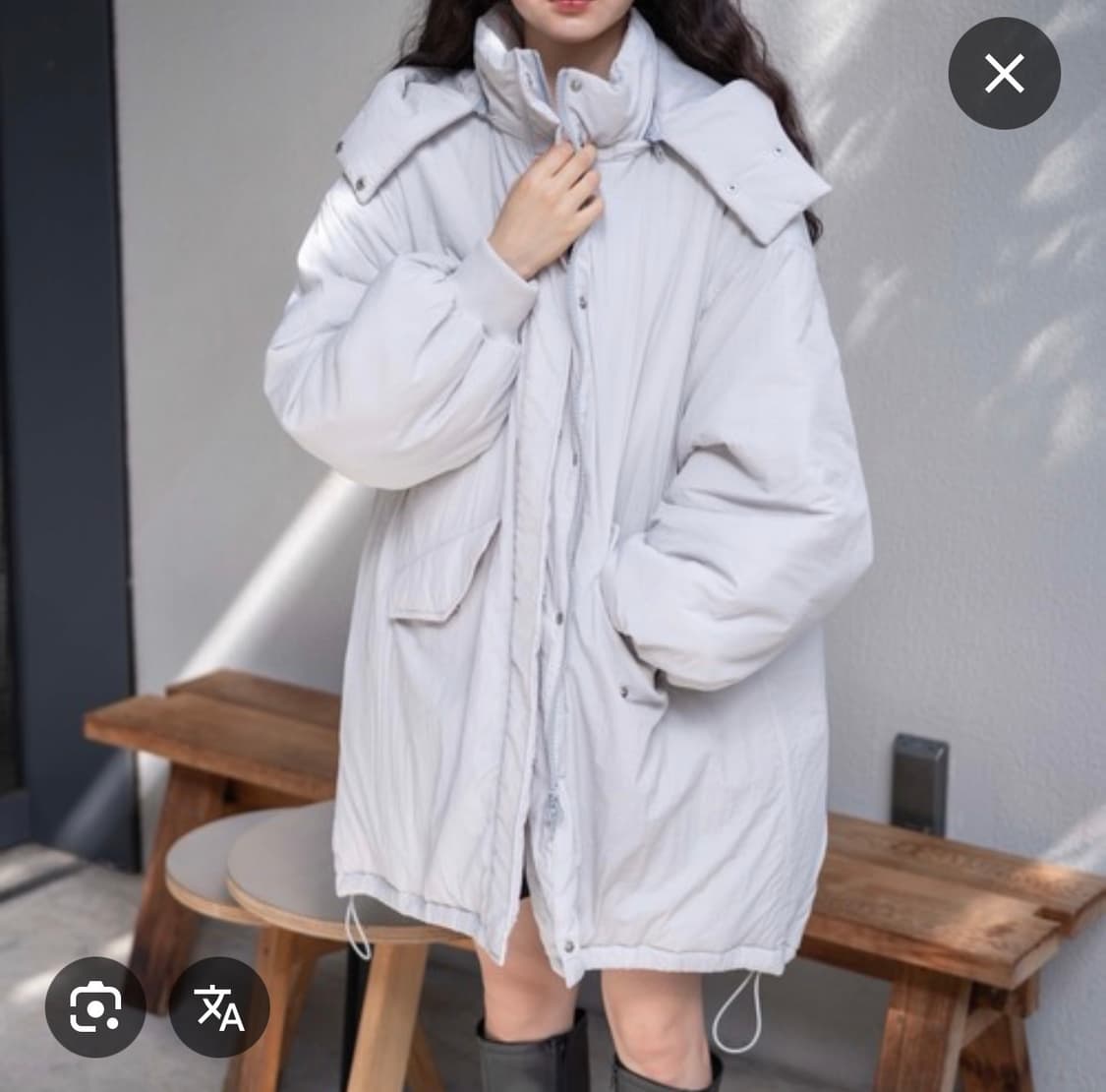 위고 몬스터 패디드 코트 롱패딩 그레이 상품이미지1