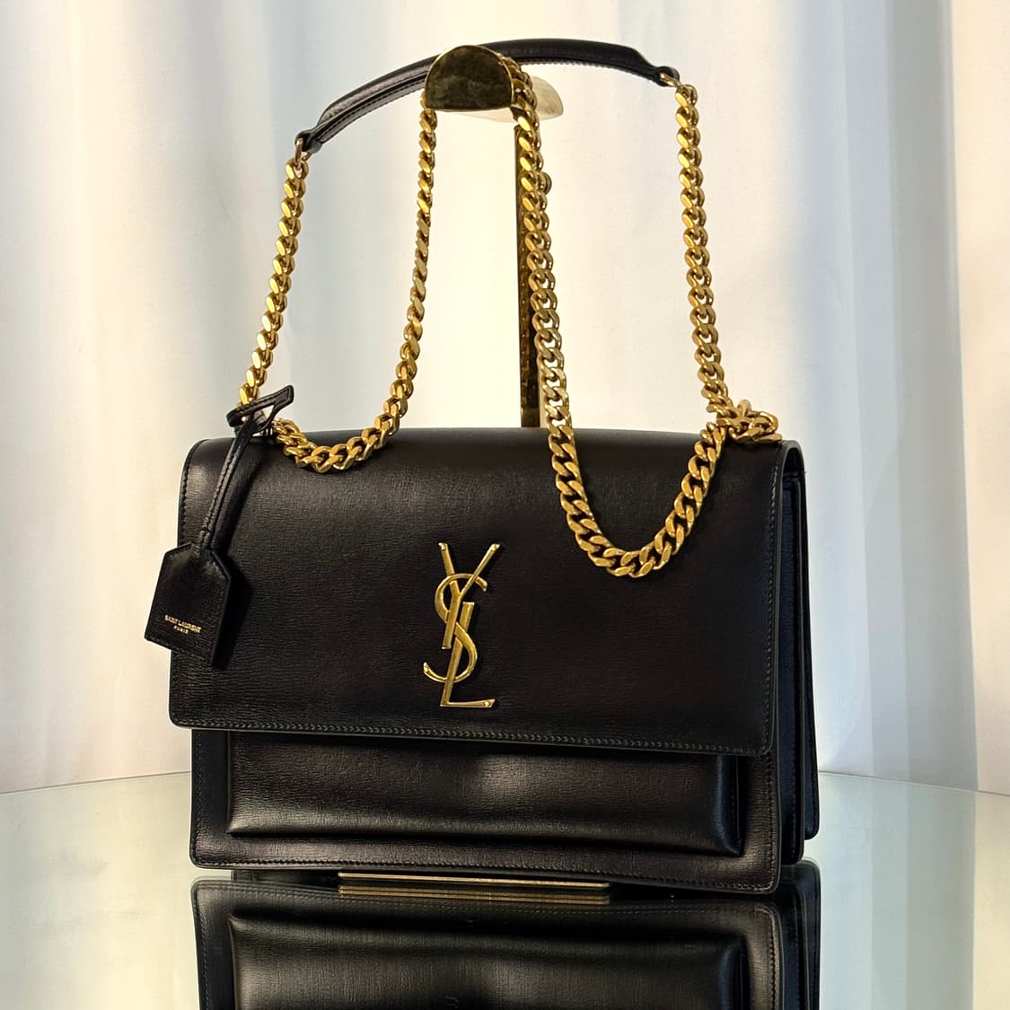 [정품] 입생로랑 선셋백 라지 체인백 블랙 골드 금장 상품이미지2