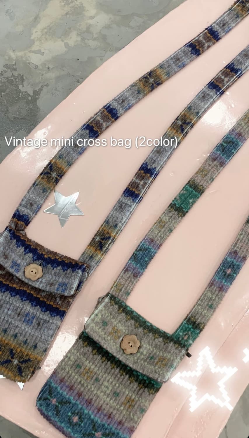 허그유어스킨 빈티지 미니니트백 vintage mini cross bag 상품이미지3