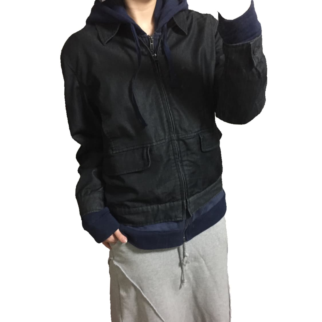 Black denim jacket 상품이미지1