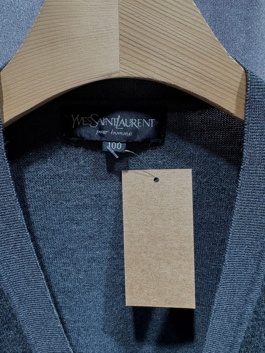 L YSL 입생로랑 에스닉 패턴 그레이 가디건 상품이미지5