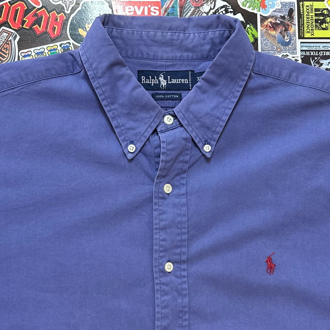 90s 폴로 랄프로렌 페이디드 코튼 셔츠 XXL 상품이미지5