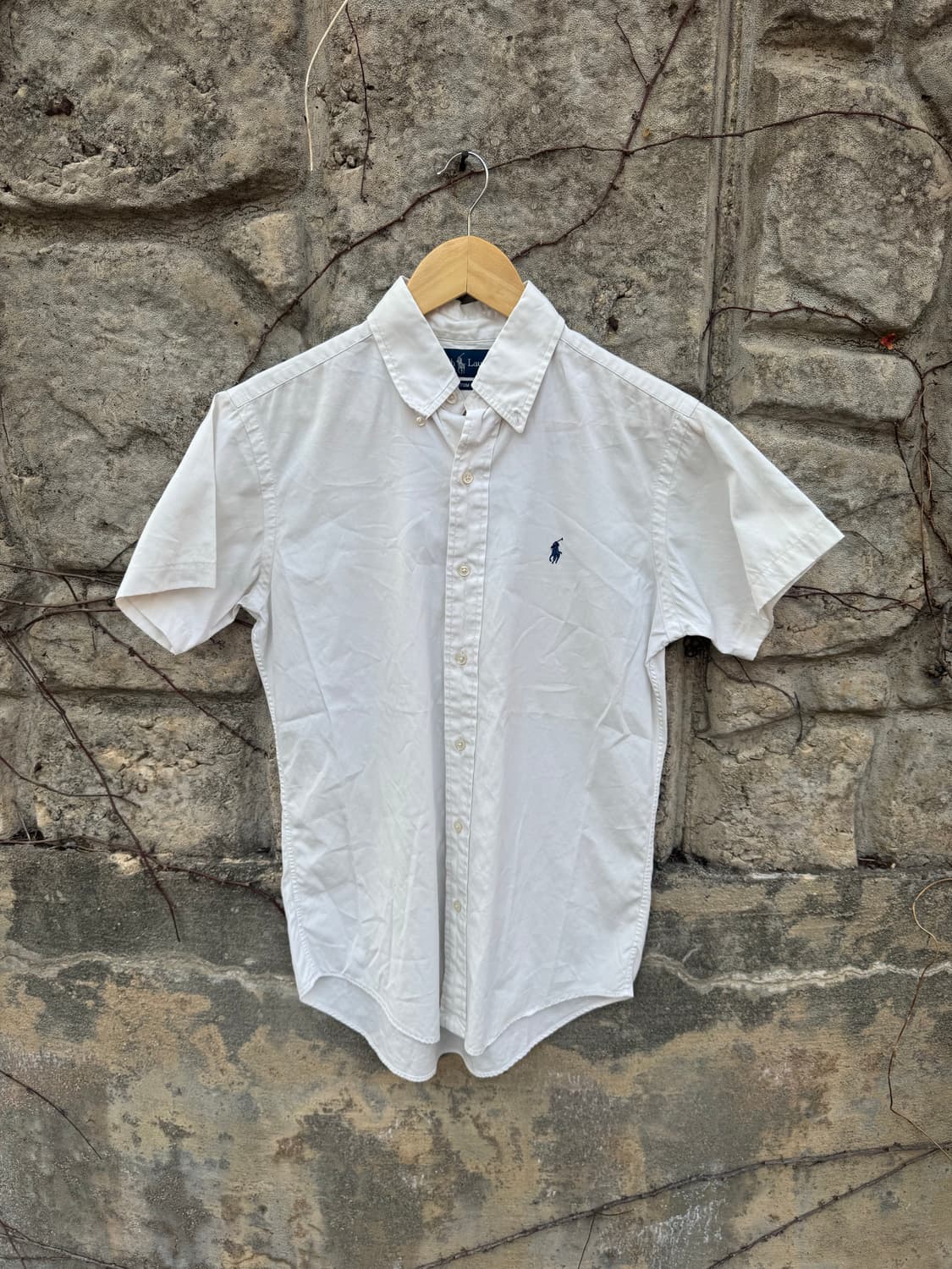 폴로 랄프로렌 빈티지 화이트 코튼 반팔 셔츠 상품이미지1
