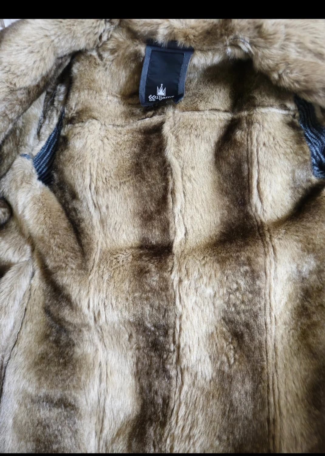 gguljame 네이비 퍼 무스탕 코트 상품이미지5