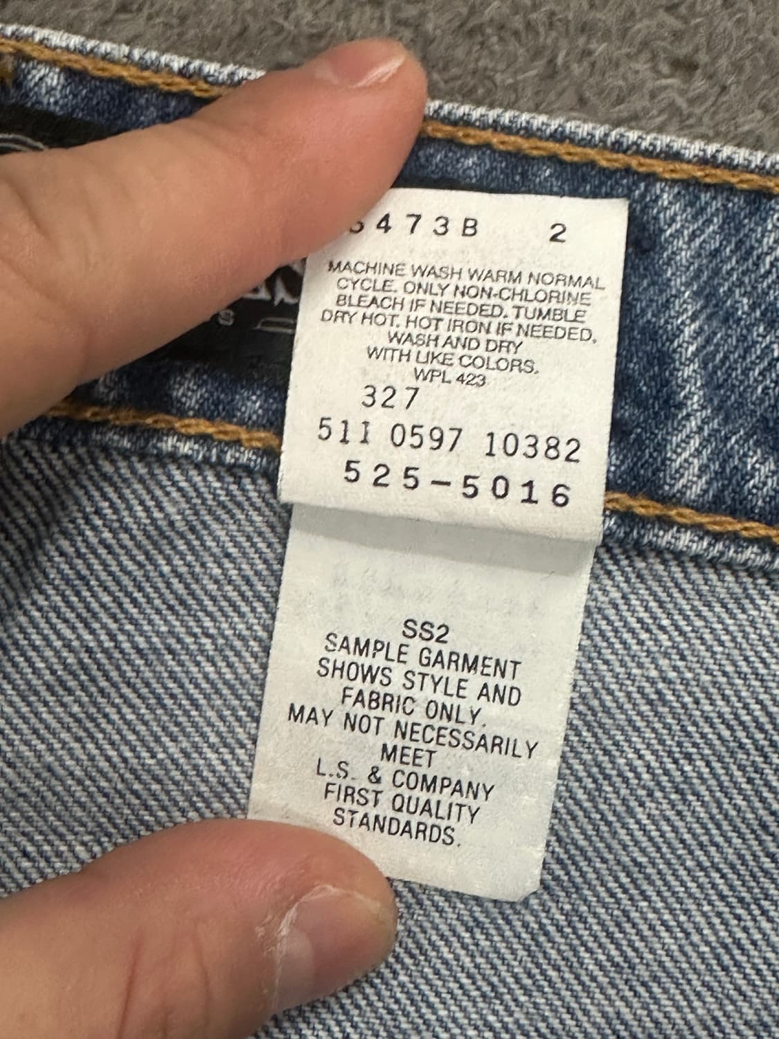 1997‘ 리바이스 525 샘플 데님 팬츠 34x32 상품이미지7