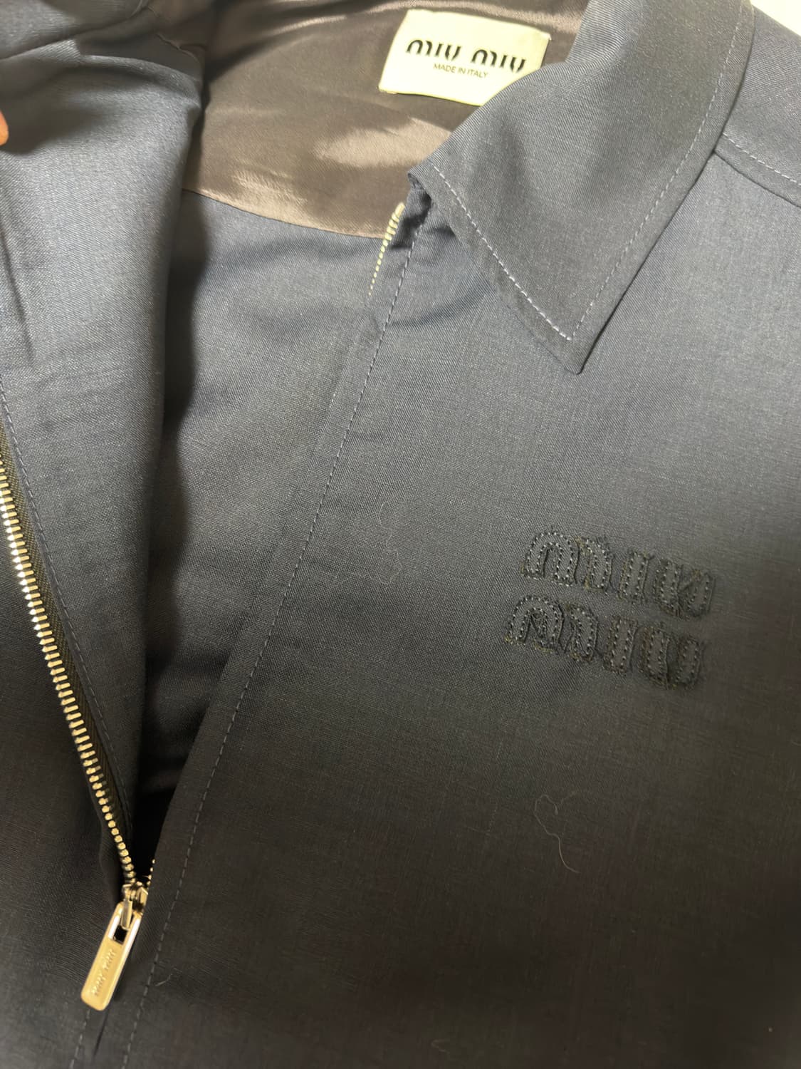 미우미우 모헤어 블루종 자켓 네이비 38 상품이미지4