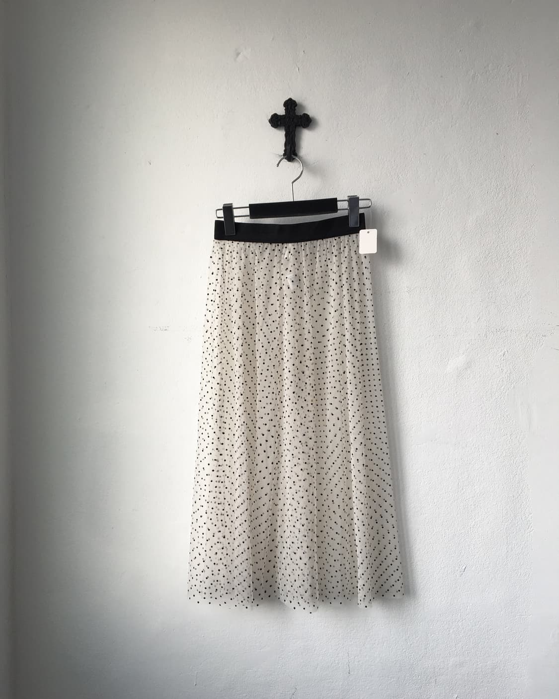 Dot pattern see through layered skirt 상품이미지1