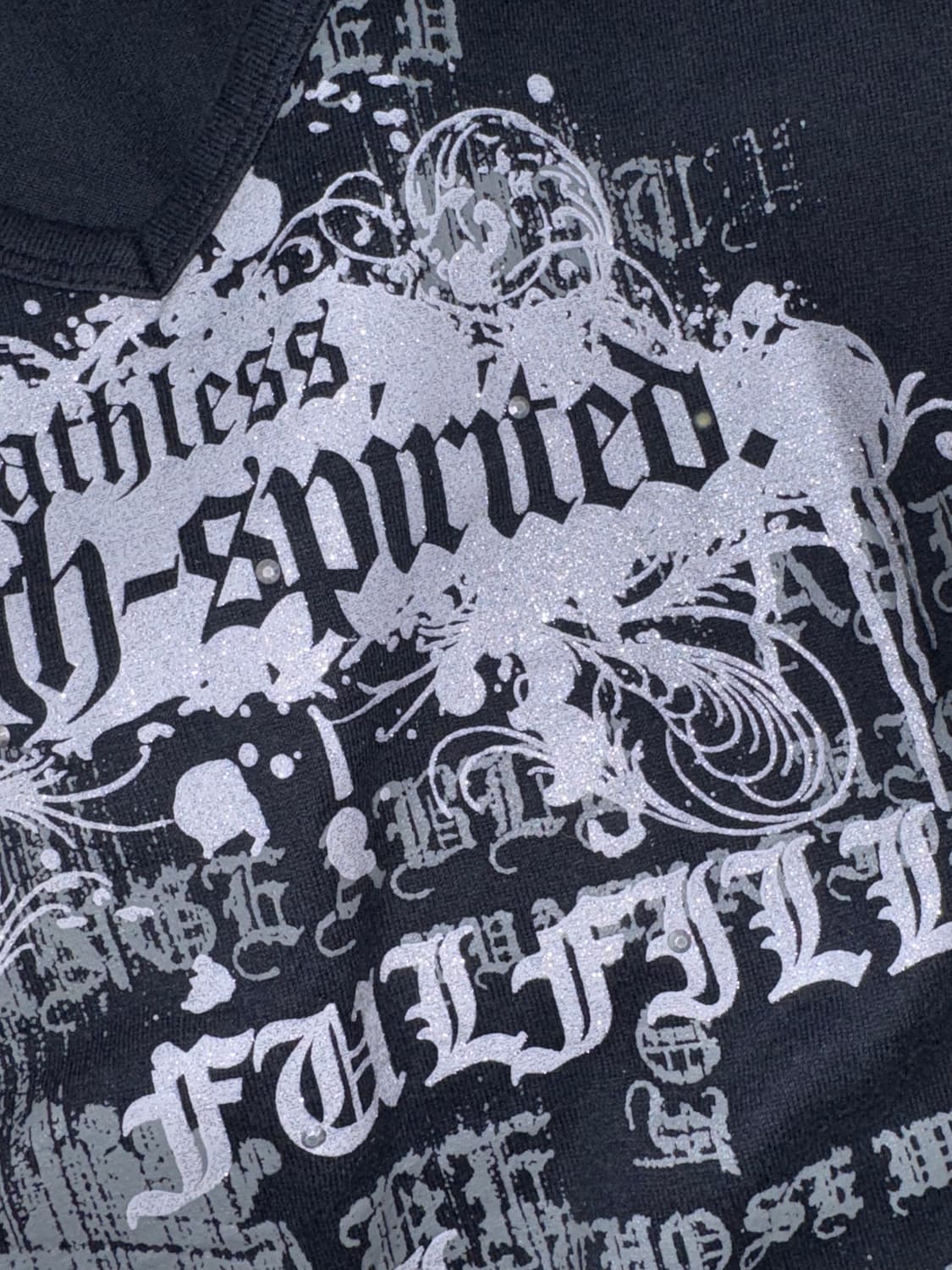 Y2K 블랙 글리터 롱슬리브 상품이미지3