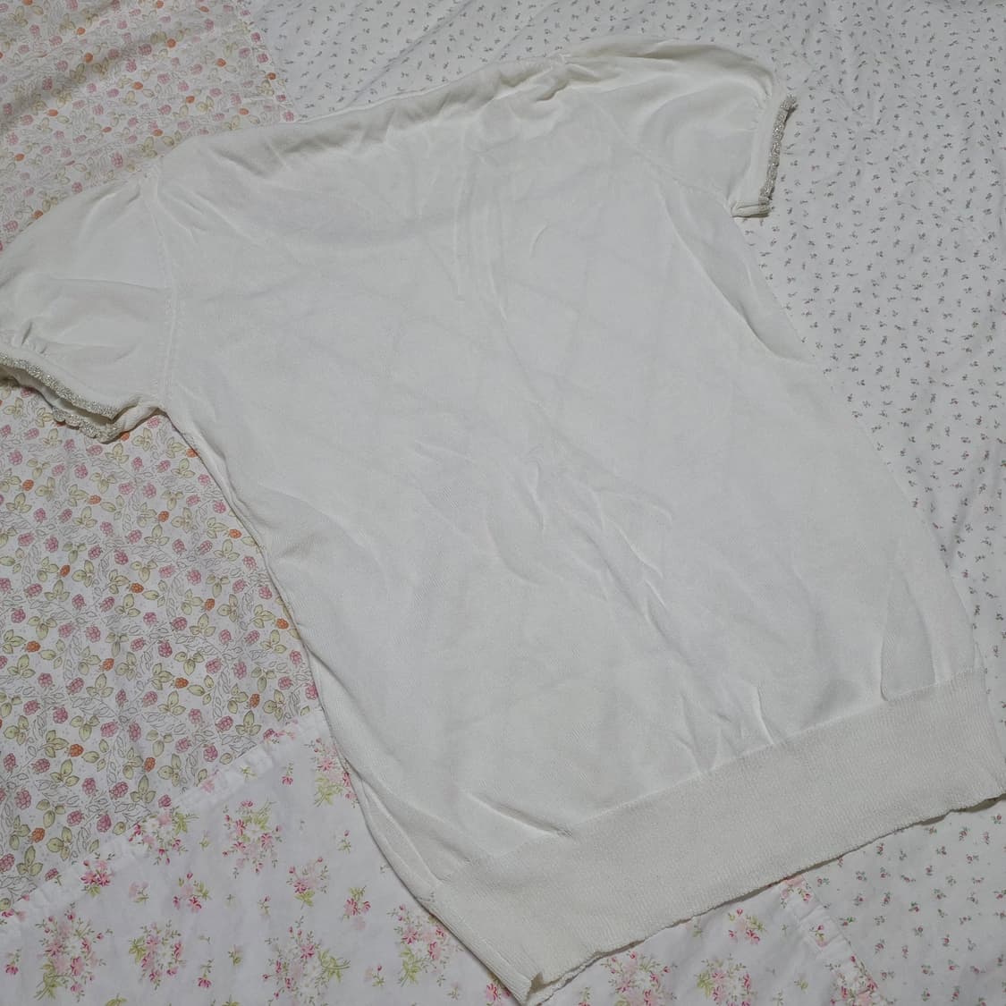 빈티지 아가일 로걀 레이스 리본 로걀탑 히메갸루 리즈리사깔 상품이미지5