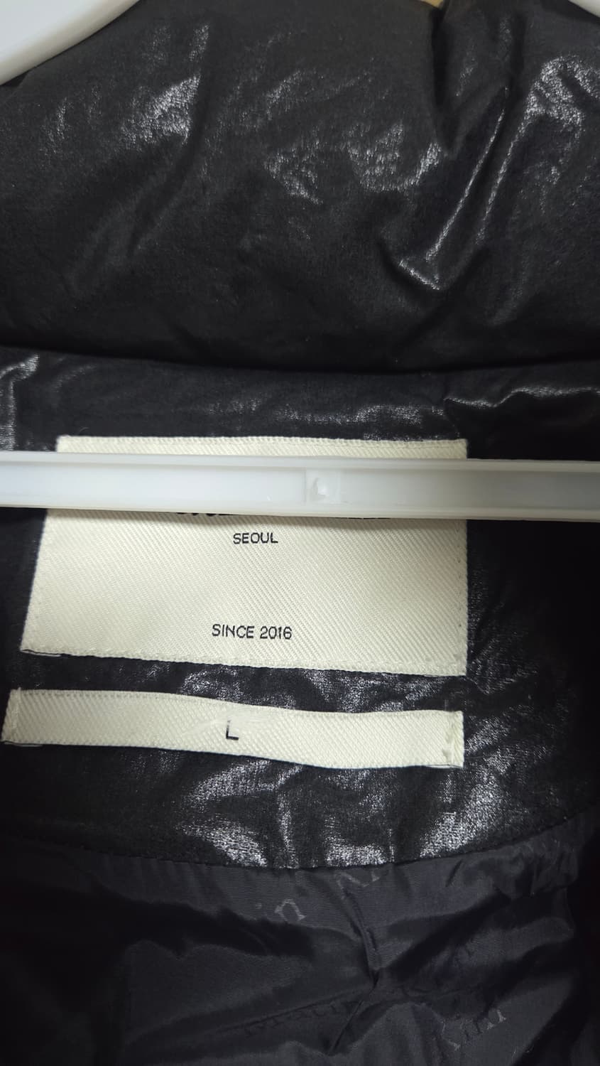 마뗑킴 마뗑 로고 코팅 다운 점퍼 블랙 L 상품이미지4