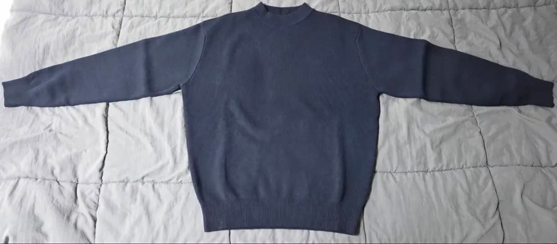 스테디에브리웨어 코튼 밀라노 립 모크 넥 니트 (다크 네이비) 상품이미지1