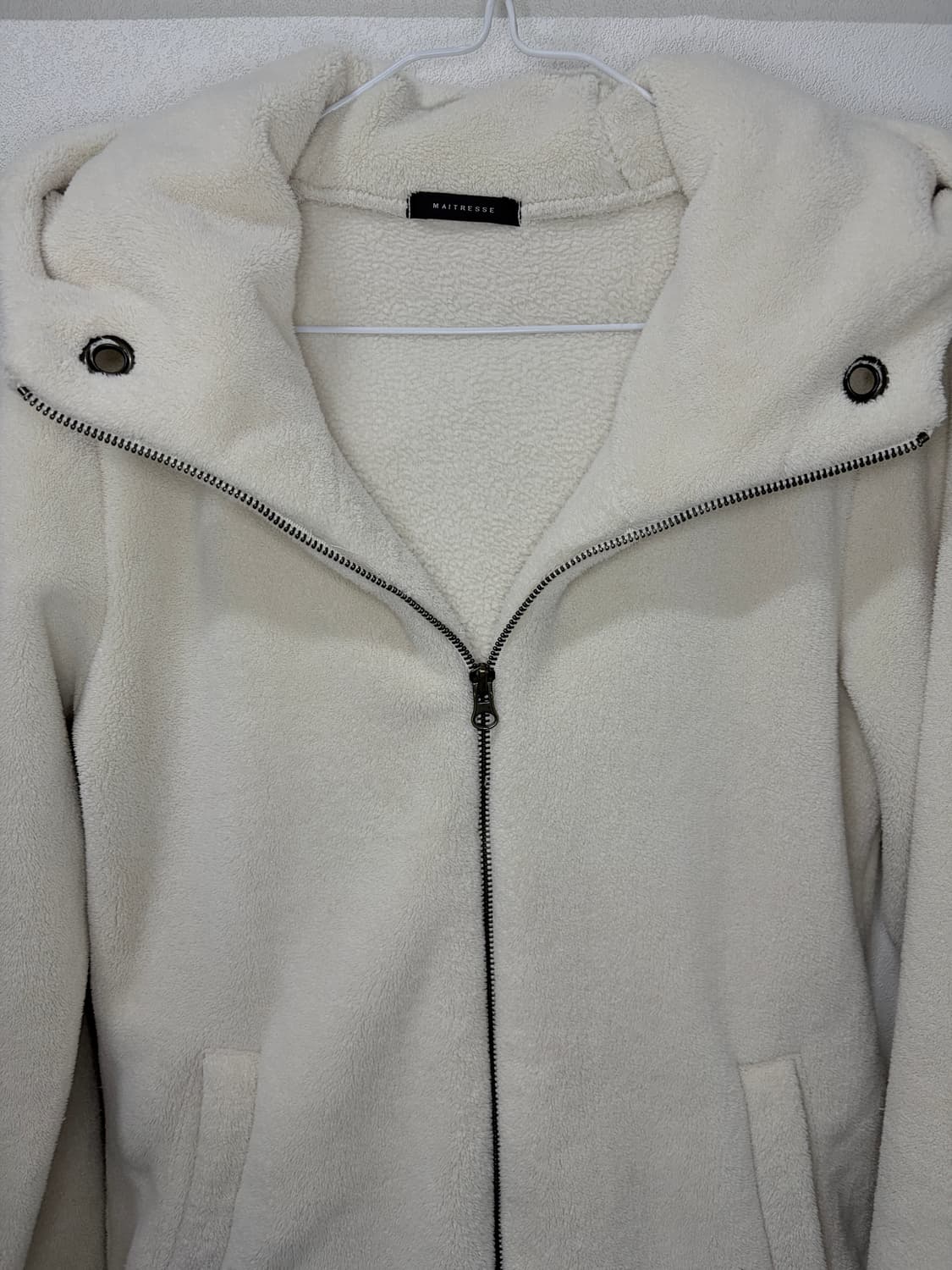 아이보리 투웨이 후드집업 후리스 상품이미지3