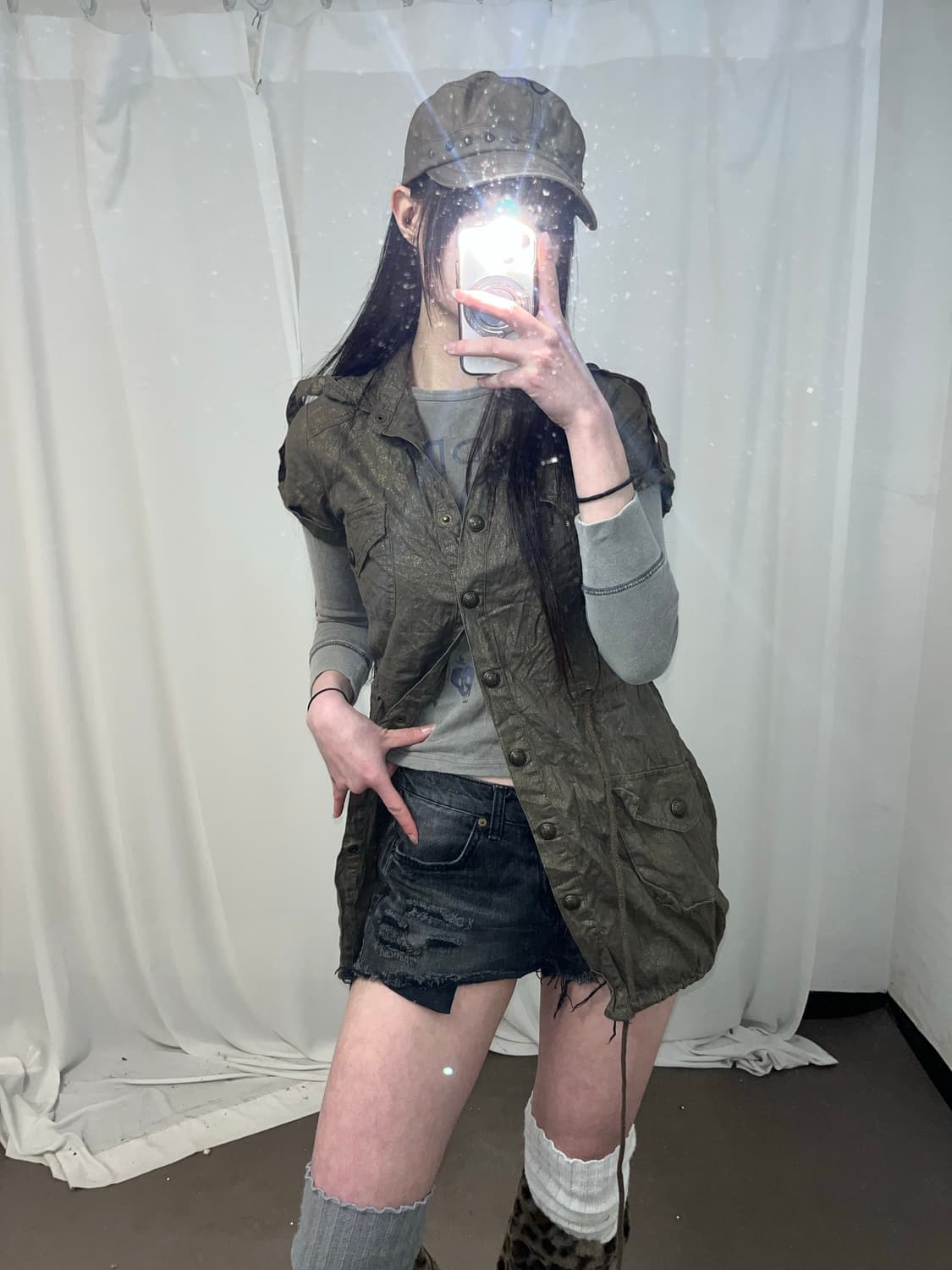  00‘s 브라운 글리터 원피스 상품이미지3