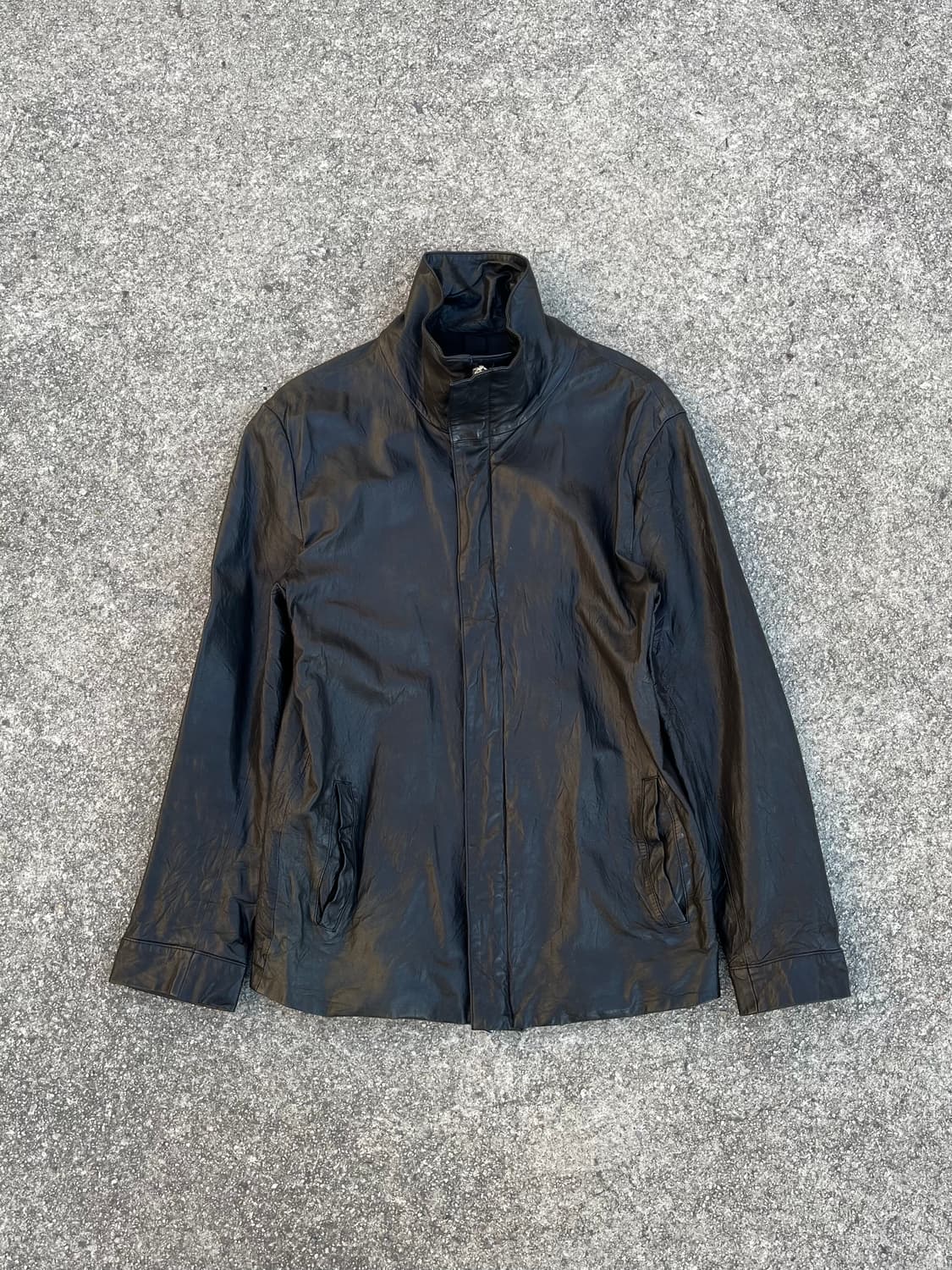 goer 하이넥 양가죽 레더자켓 상품이미지1