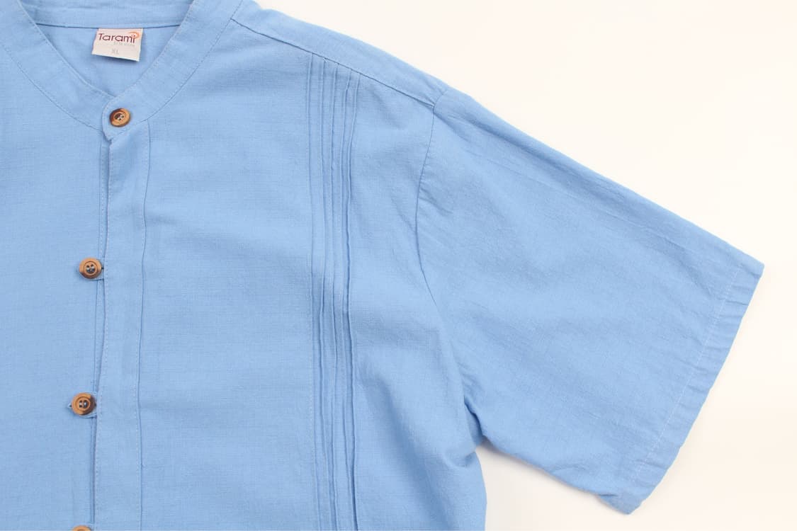 Tarami Band Collar Guayabera Shirt 상품이미지4