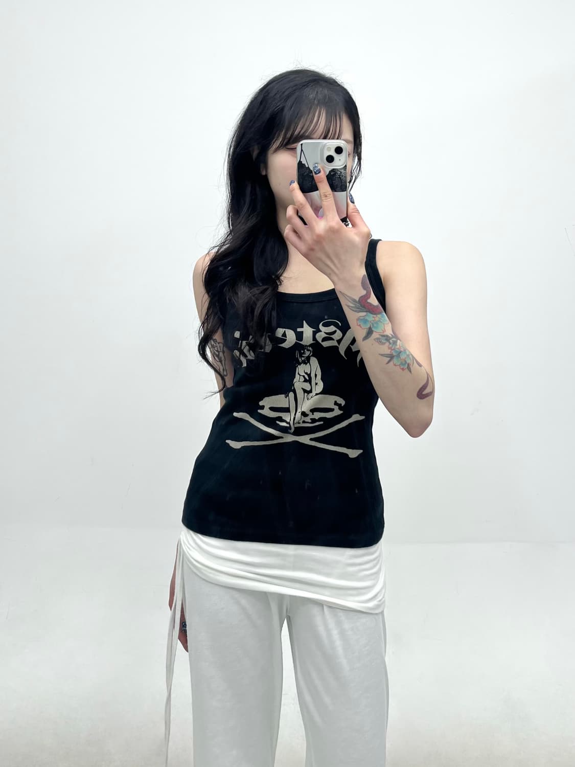 Hysteric Glamour 블랙 스컬 숏 슬립 상품이미지2