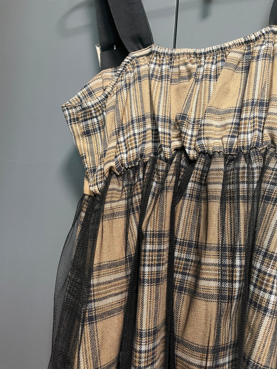 체크 베일 원피스 상품이미지4