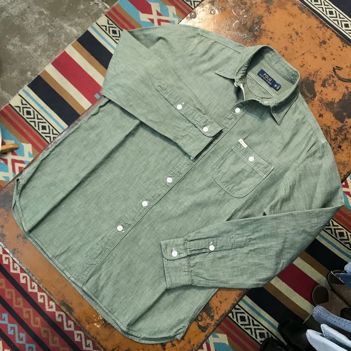 폴로랄프로렌 원포켓 카키 코튼 셔츠 남성 102 105 여성 프리사이즈 상품이미지2