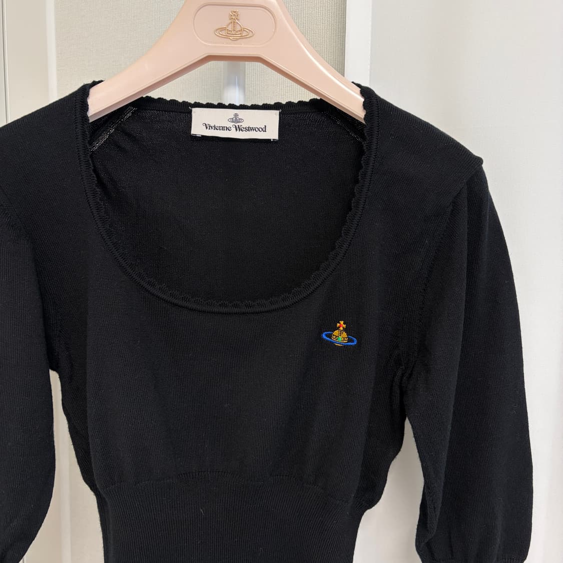 비비안웨스트우드 베베 코튼 캐시미어 유넥 니트 블랙 상품이미지2
