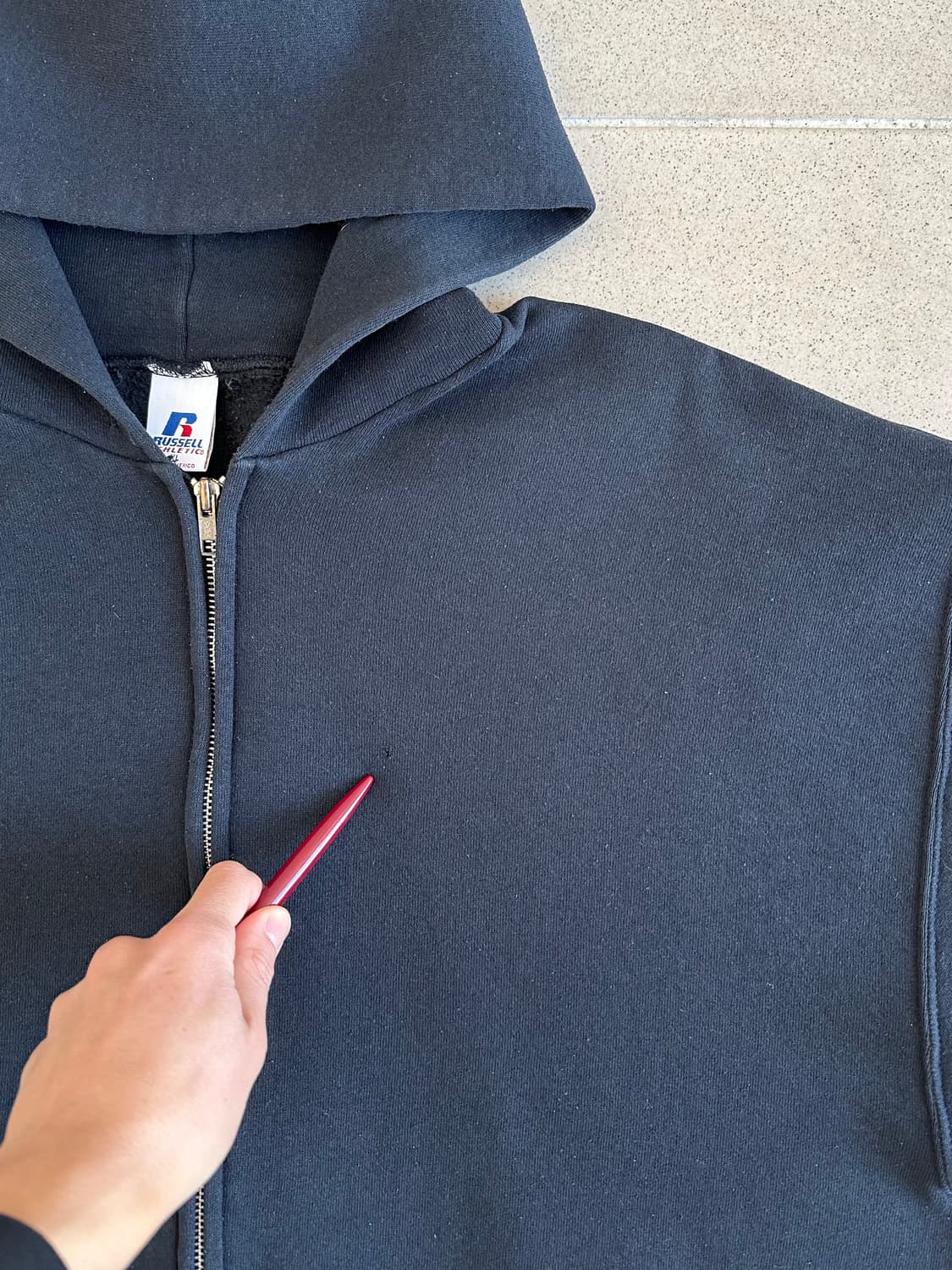 00s 빈티지 러셀 후드집업 블랙 XL 상품이미지6