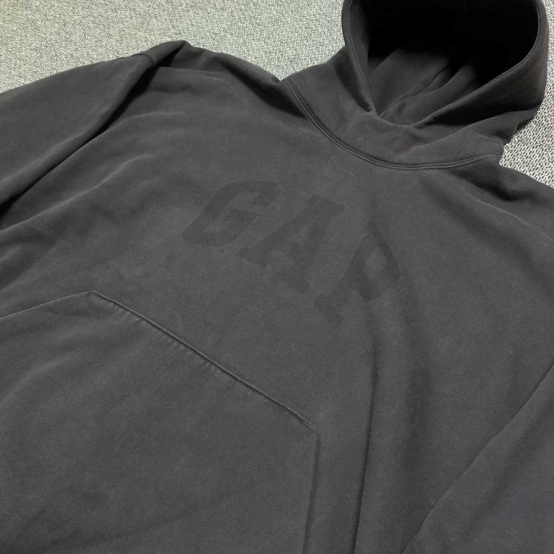 [XL] 칸예 이지갭 도브 후드 워시드 블랙 상품이미지3