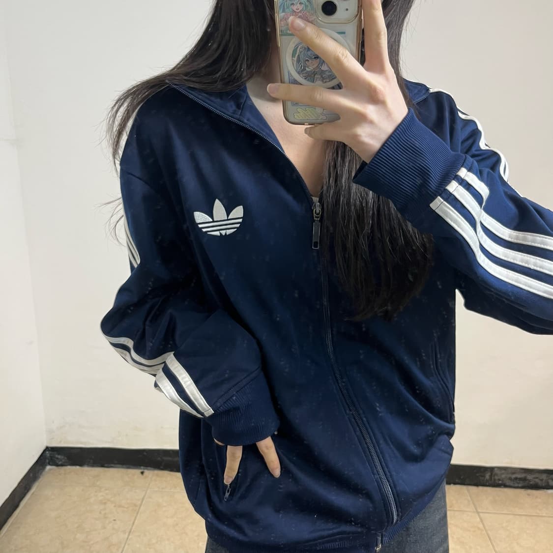 Adidas navy firebird jersey  상품이미지3