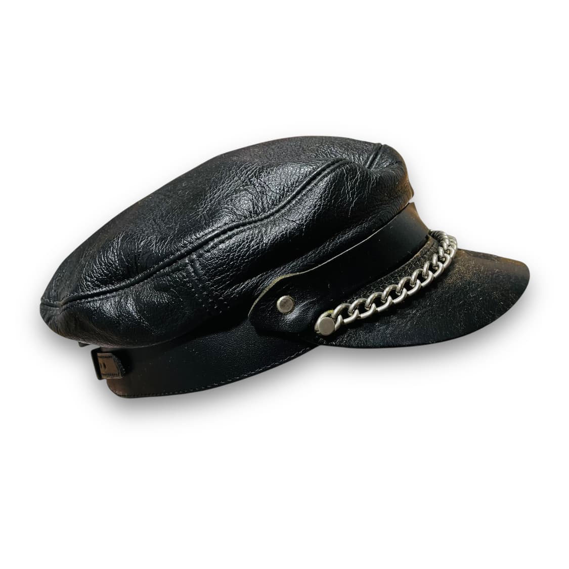 할리데이비슨 90s 가죽 바이커 체인 마도로스캡 상품이미지5