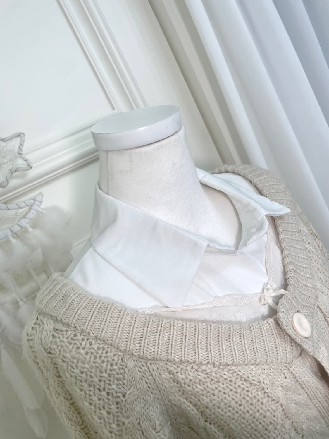 pink ivory twist loose cardigan(size-38) 상품이미지8