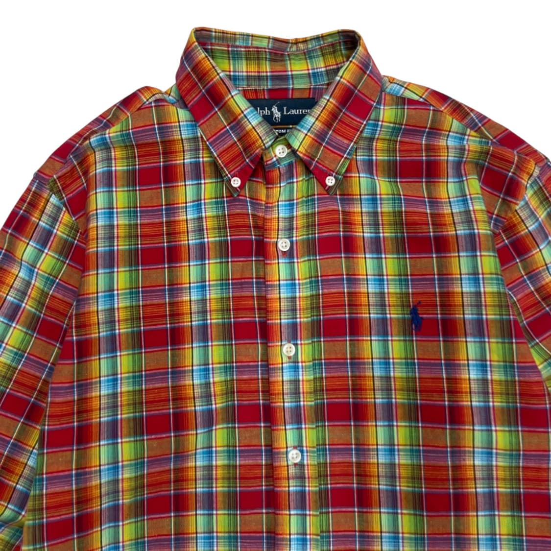 폴로 랄프로렌 네이비포니 비비드 체크 셔츠 M 상품이미지4