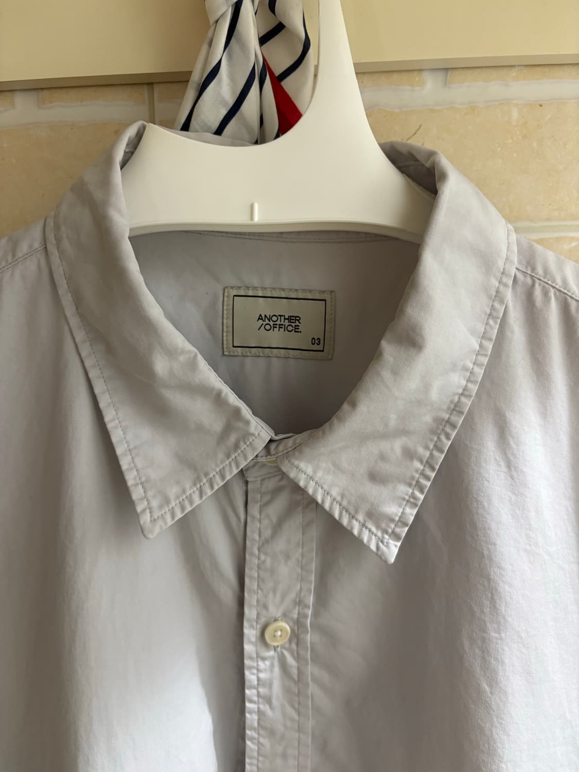 어나더오피스 가먼트 볼드 셔츠 도브 컬러 3사이즈 상품이미지4