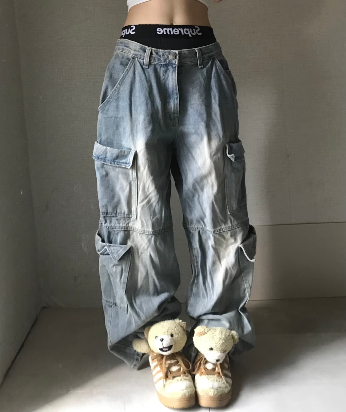 빈티지 멀티포켓 데님카고팬츠 상품이미지2