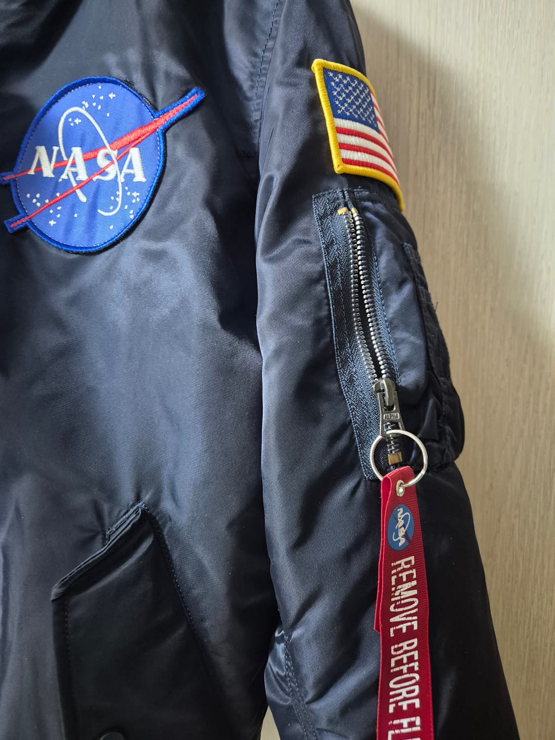 알파인더스트리 USA 성조기 나사 ma-1 플라이트 자켓 S 항공점퍼 상품이미지3