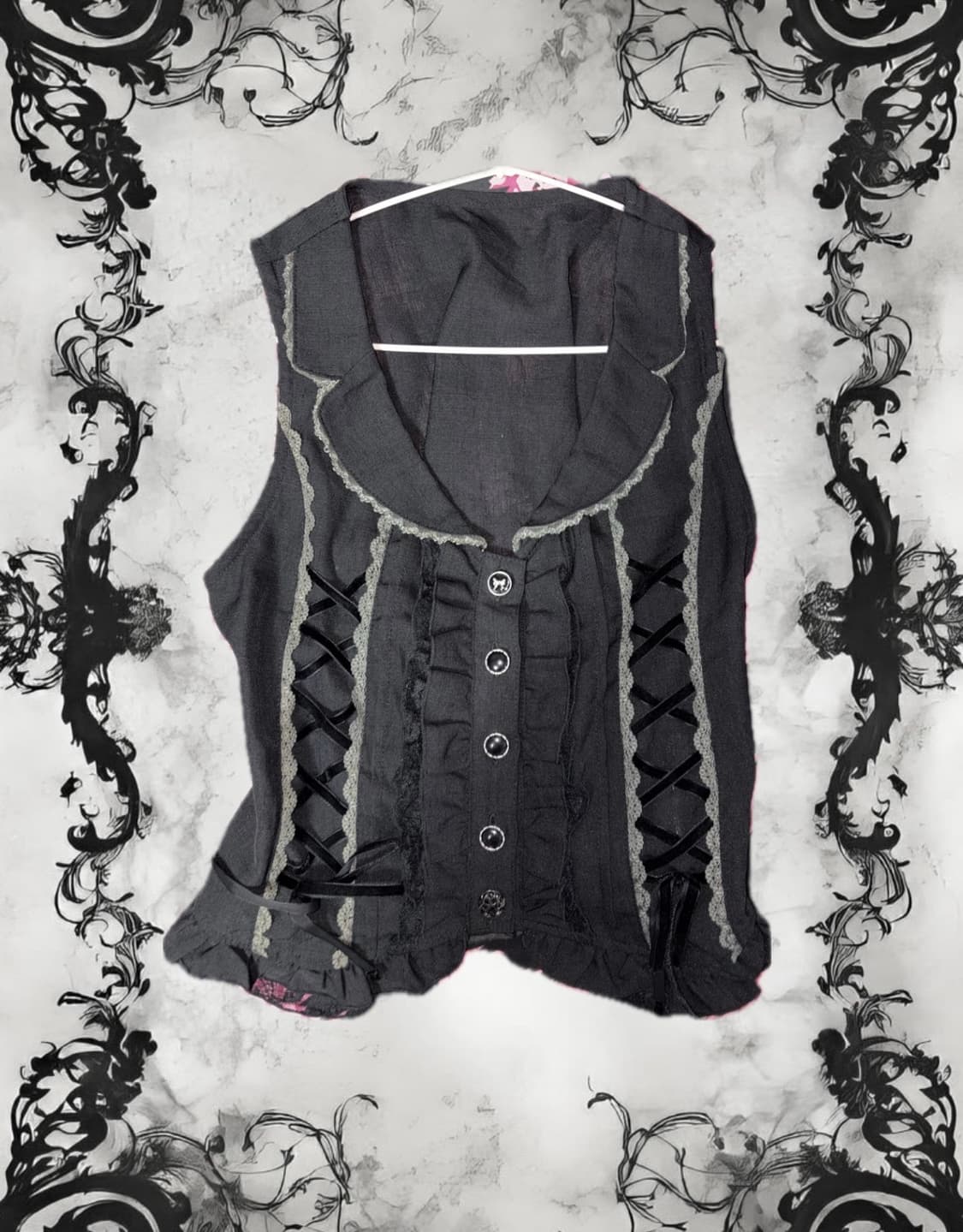 엑시즈팜 프릴 블랙 베스트 axesfemme vest 상품이미지1