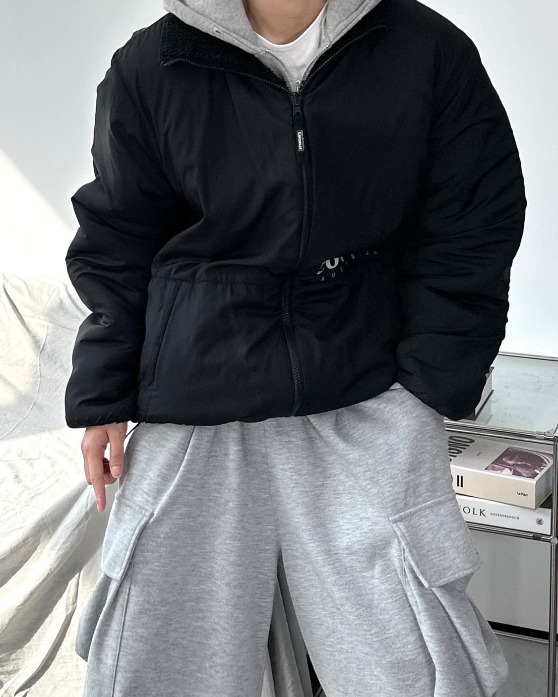 커버낫 리버시블 셰르파 플리스 자켓 XL 상품이미지3