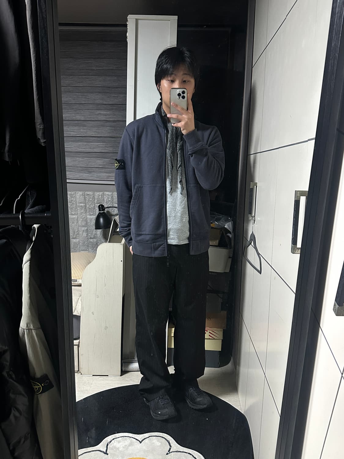 (오케이몰 정품) 스톤아일랜드 와펜 패치 코튼 집업 자켓 L 상품이미지2