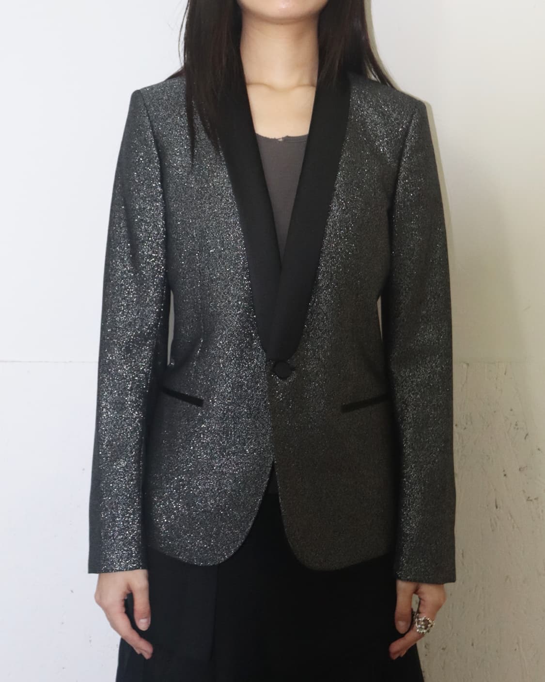 생로랑 16AW 르 스모킹 숄 카라 글리터 자켓 상품이미지1