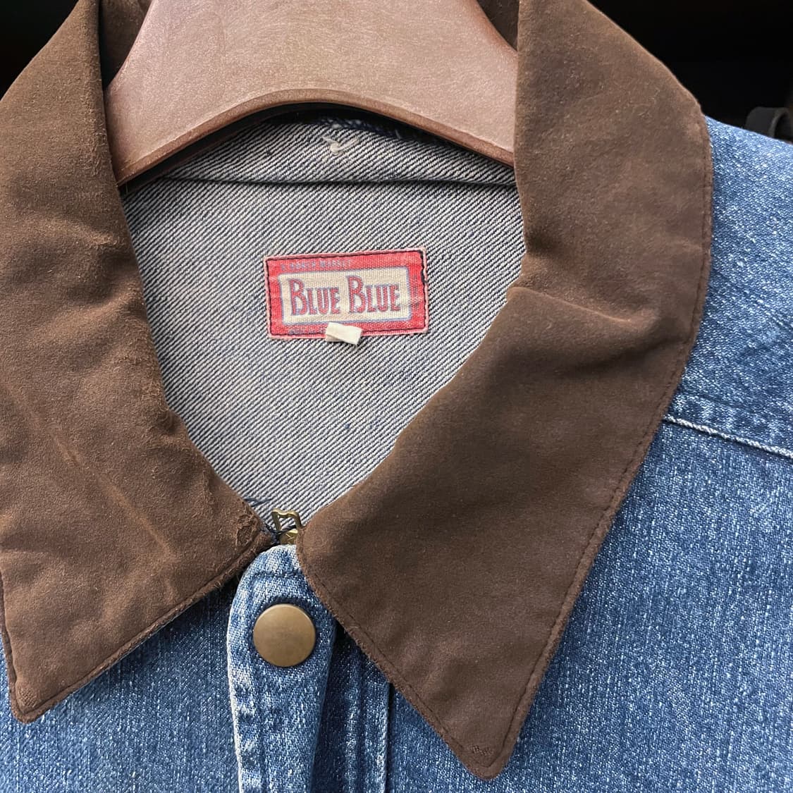 블루블루 스웨이드 넥 빈티지 데님 워크 초어 자켓 워크 웨어 N122 상품이미지7