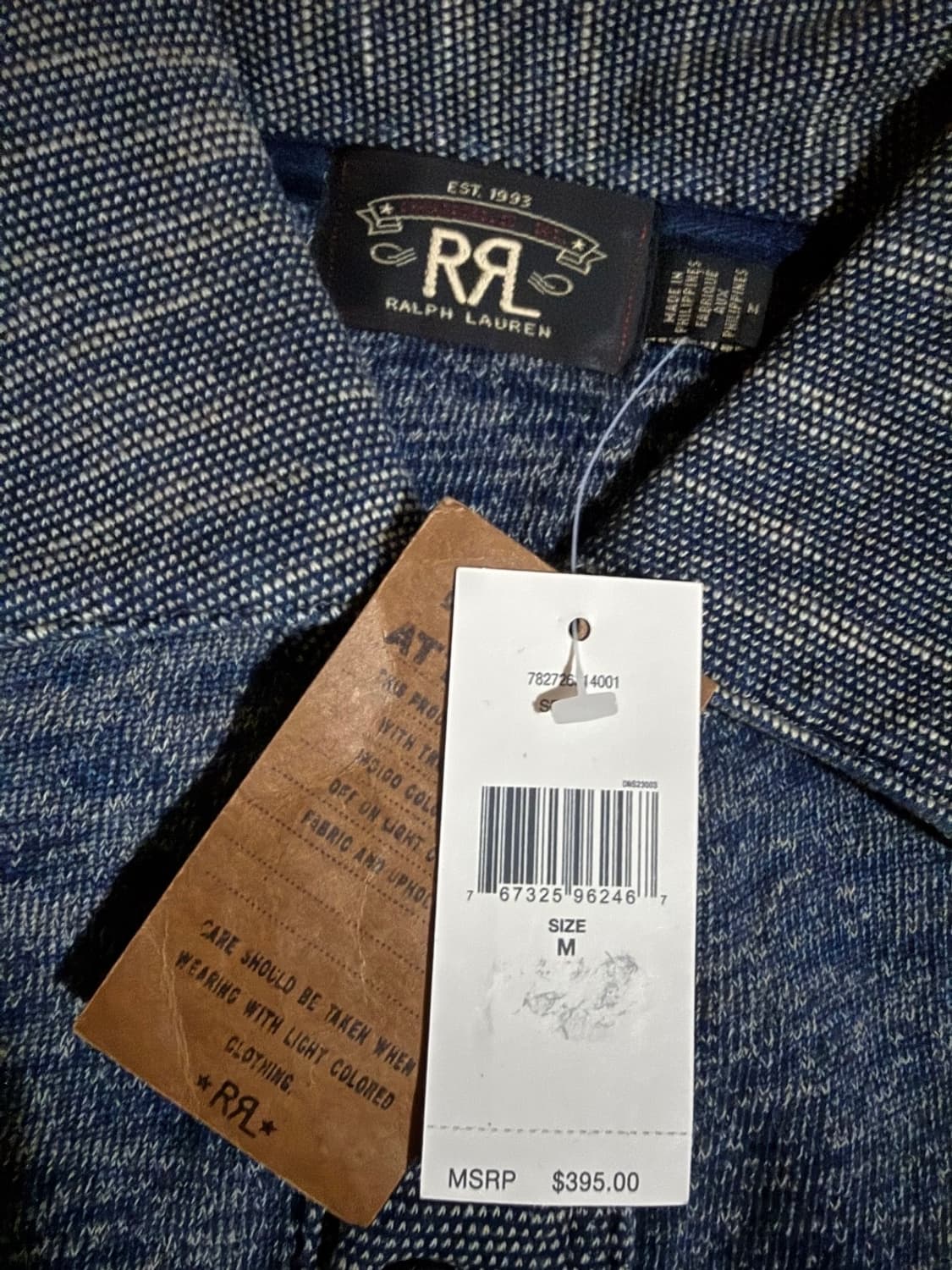 RRL 인디고 코튼 테리 가디건 M 상품이미지2