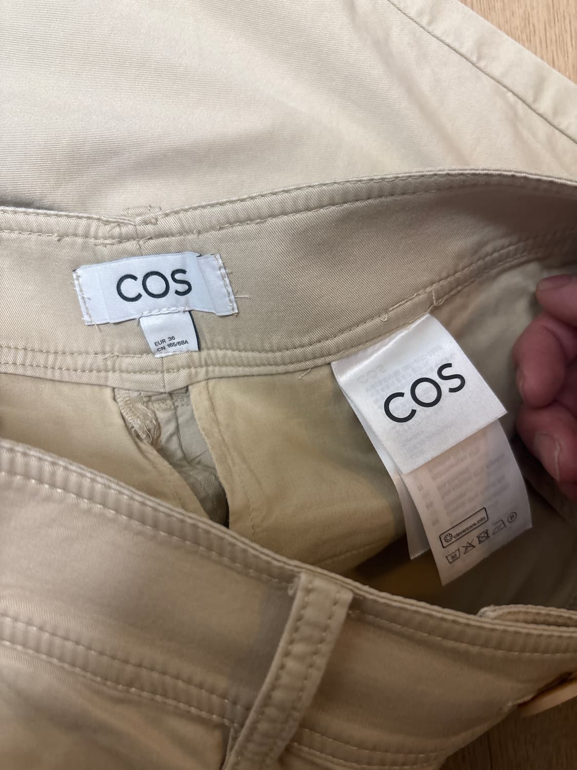 코스 베이지 코튼 팬츠 상품이미지3