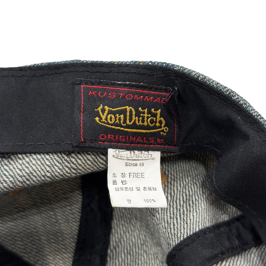 본더치 빈티지 그런지 데미지 청 데님 펑크 Y2K 볼캡 모자 상품이미지4