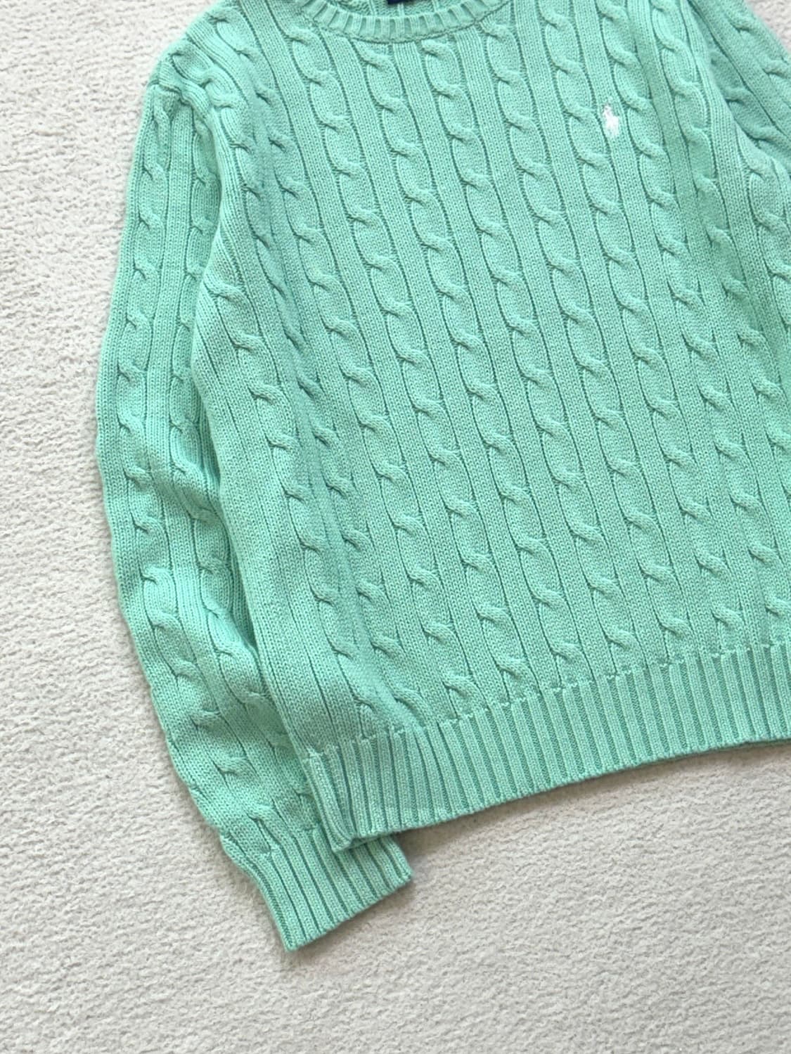 폴로 민트 케이블 니트 상품이미지3
