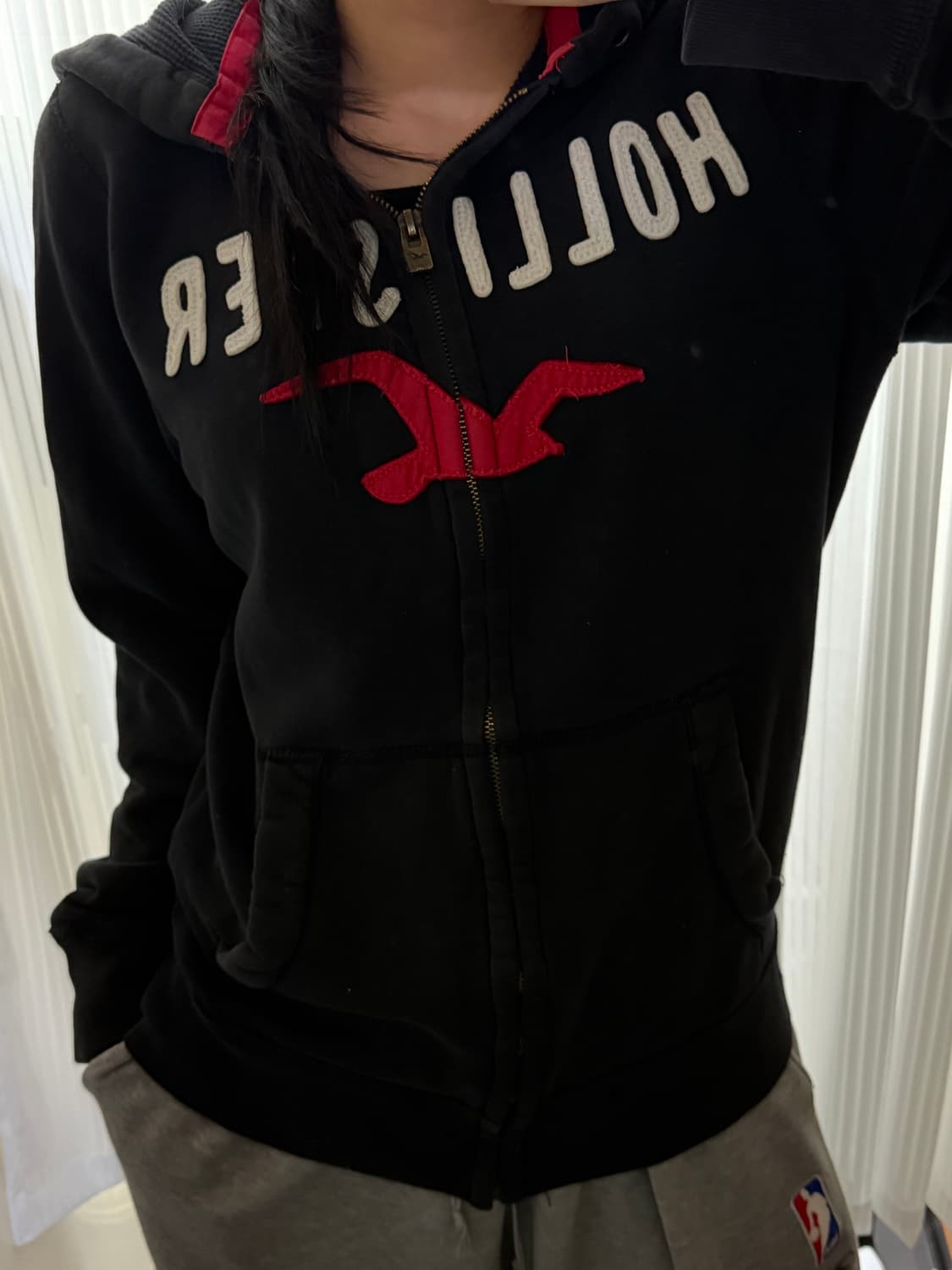 홀리스터 블랙 후드집업 M 상품이미지1