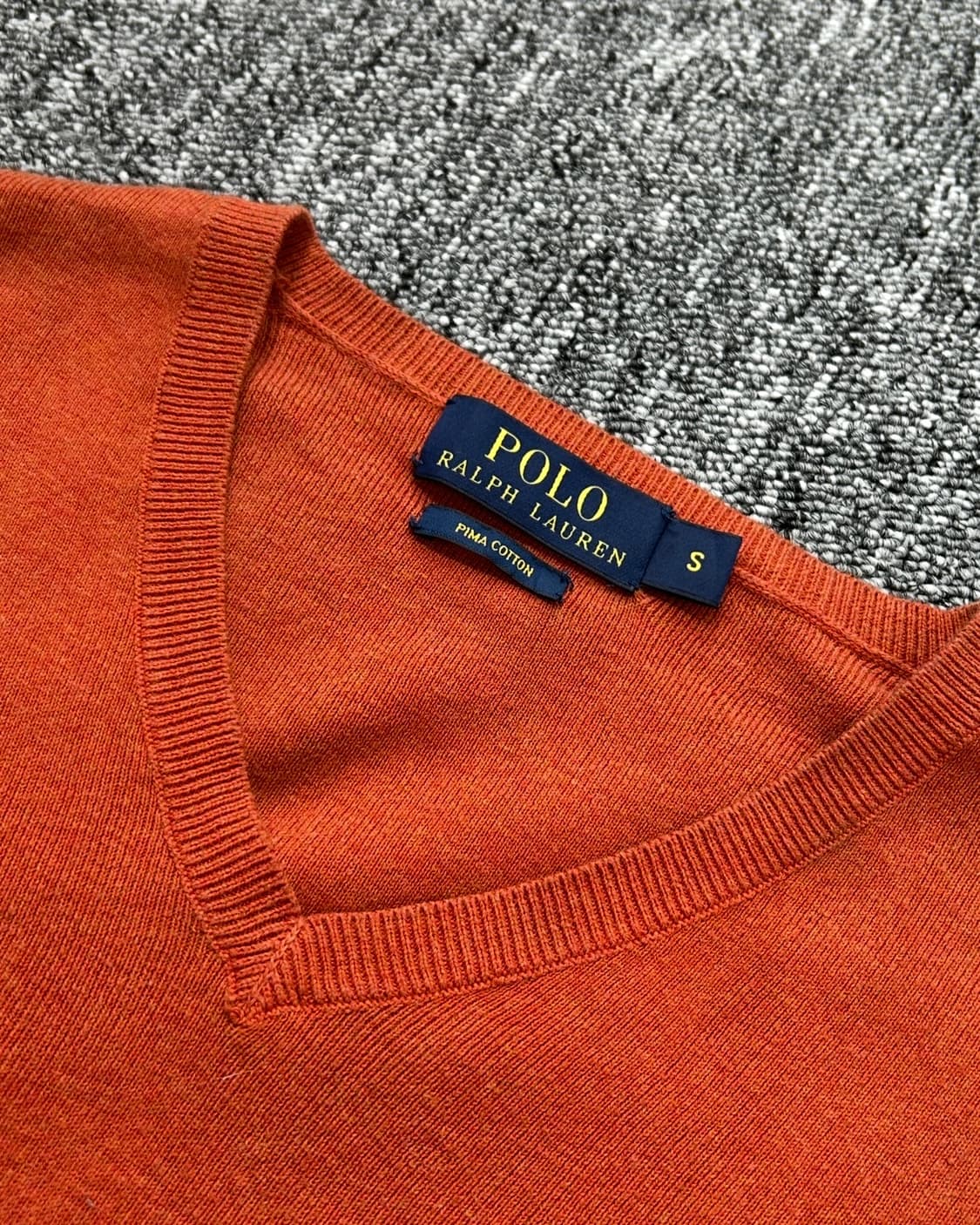 폴로 랄프로렌 피마 코튼 오렌지 브이넥 니트 상품이미지6