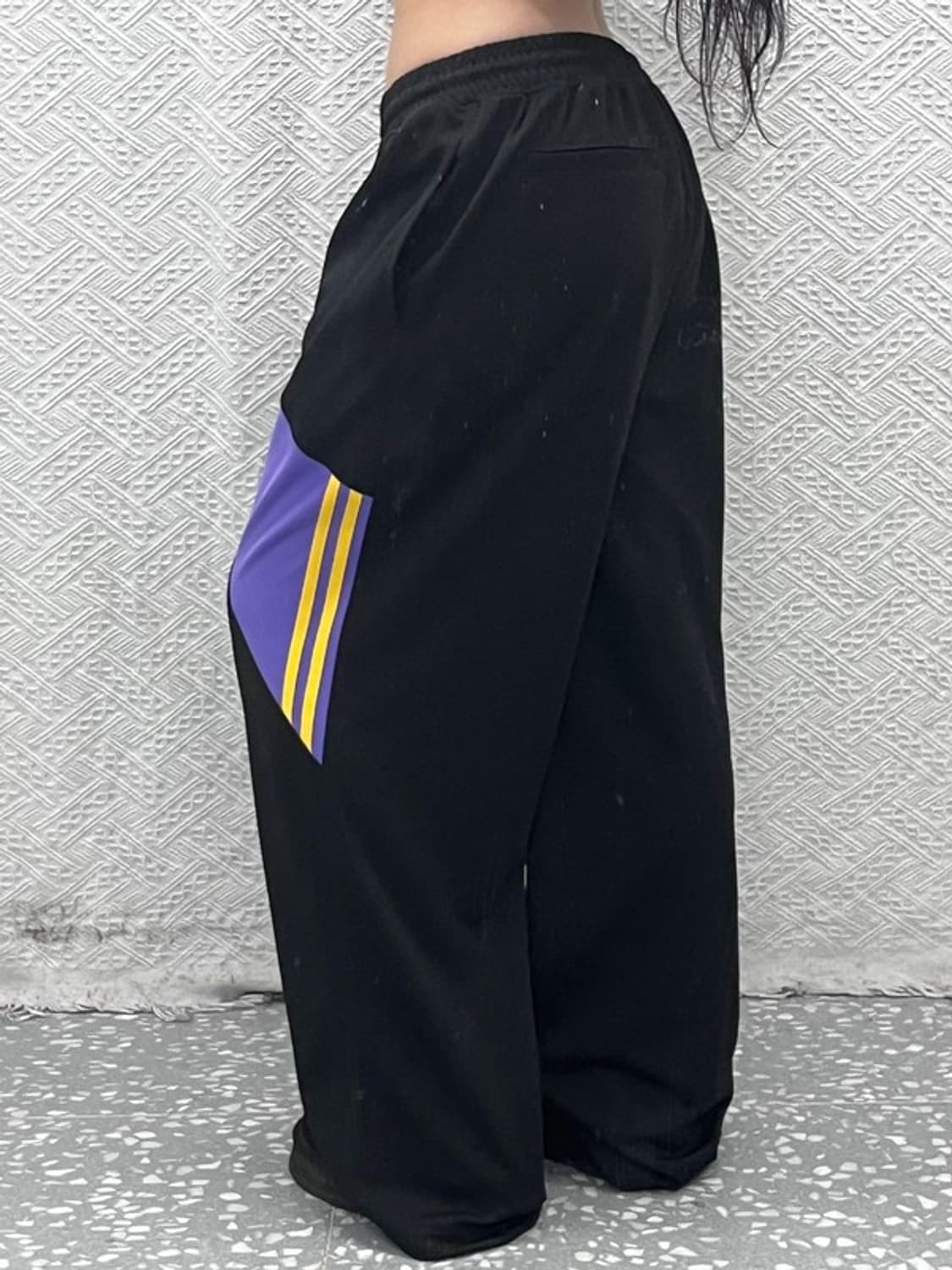 널디 키치 스트릿 힙합 블랙퍼플 져지 트랙팬츠 M C09765 상품이미지2