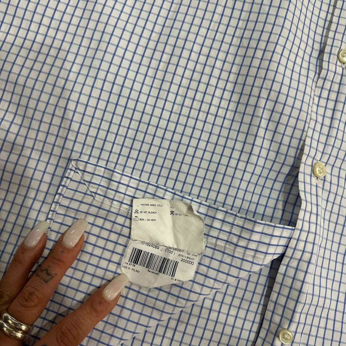 버버리 블루 체크 오버핏 셔츠XL 상품이미지2