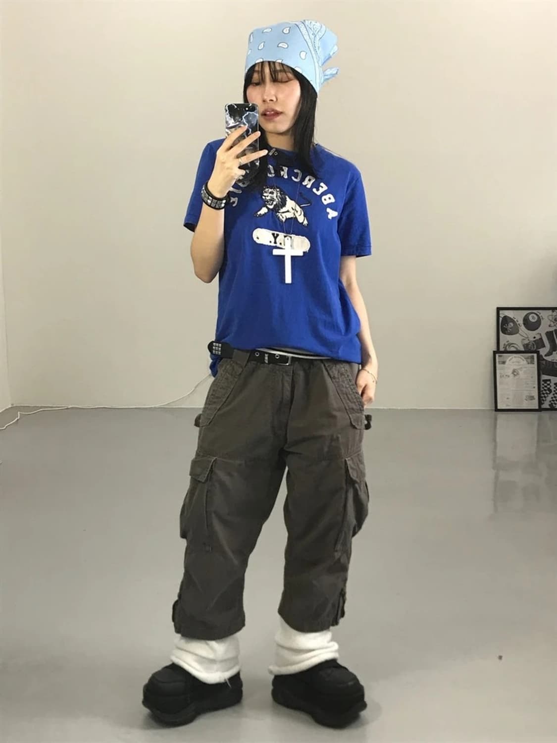 아베크롬비 로고 블루 반팔 상품이미지1